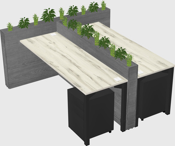 Rectangular shared desk