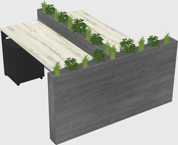 Rectangular shared desk