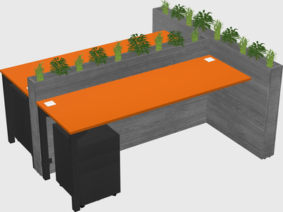 Rectangular shared desk
