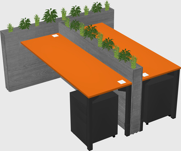 Rectangular shared desk