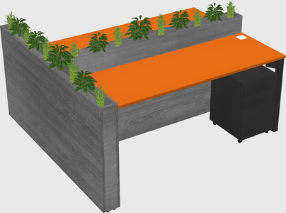 Rectangular shared desk