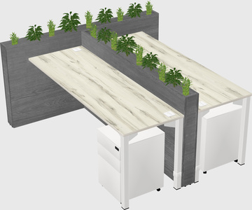 Rectangular shared desk