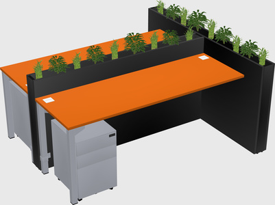 Rectangular shared desk