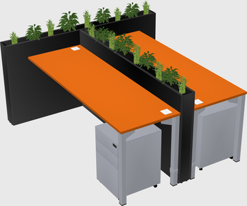Rectangular shared desk