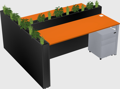 Rectangular shared desk