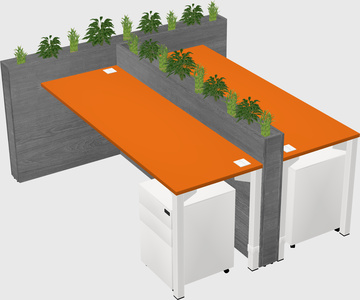 Rectangular shared desk