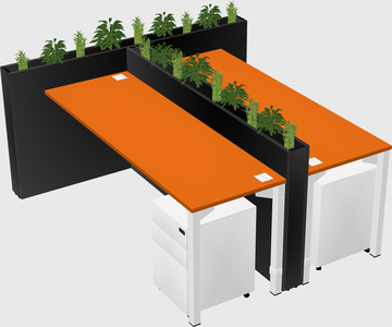 Rectangular shared desk