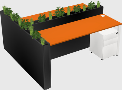 Rectangular shared desk