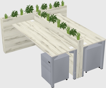 Rectangular shared desk