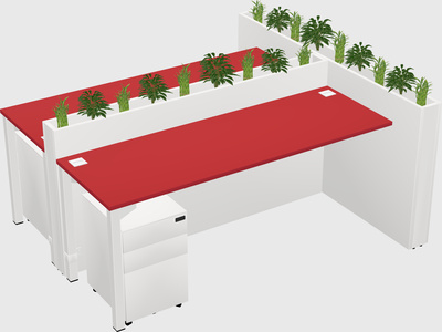 Rectangular shared desk