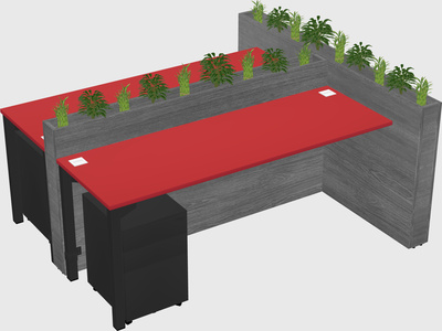 Rectangular shared desk