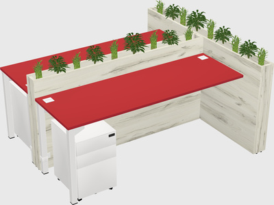Rectangular shared desk