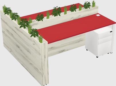 Rectangular shared desk