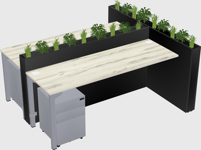 Rectangular shared desk