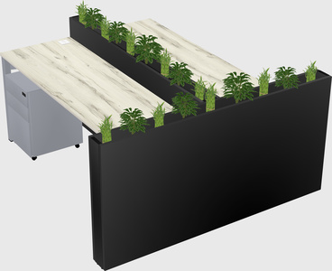 Rectangular shared desk