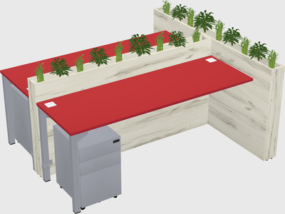 Rectangular shared desk