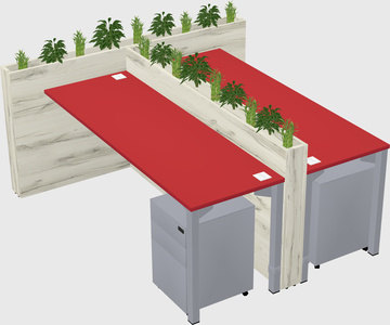 Rectangular shared desk