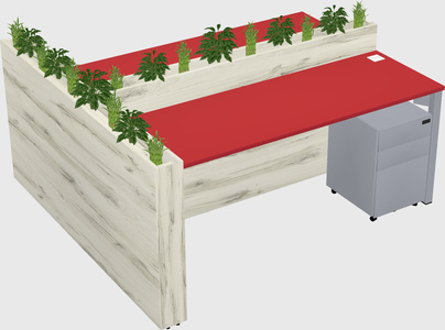 Rectangular shared desk