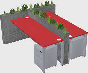 Rectangular shared desk