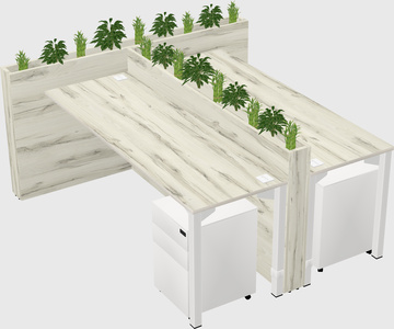 Rectangular shared desk
