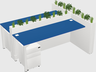 Rectangular shared desk