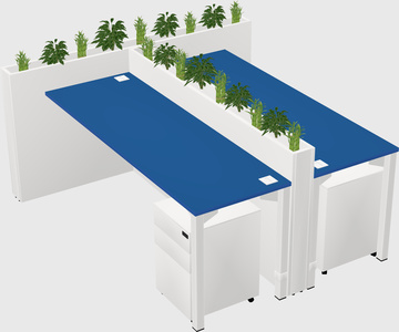 Rectangular shared desk