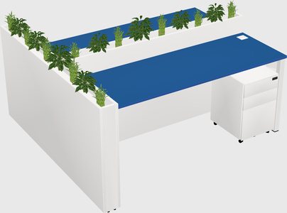 Rectangular shared desk