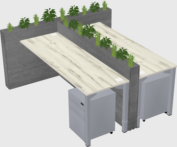 Rectangular shared desk