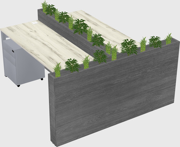 Rectangular shared desk