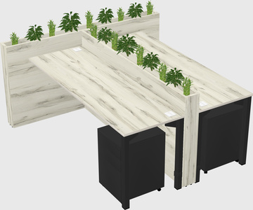 Rectangular shared desk