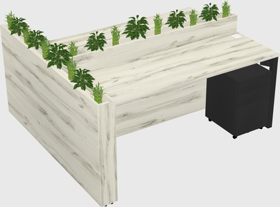 Rectangular shared desk