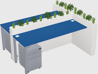 Rectangular shared desk
