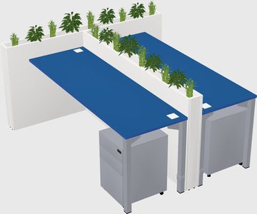 Rectangular shared desk