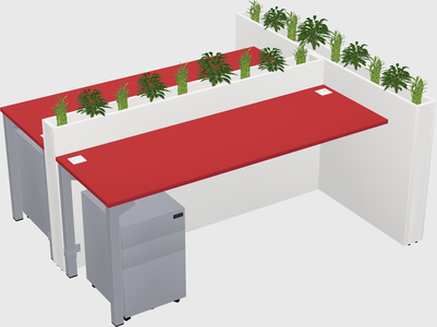 Rectangular shared desk
