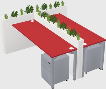 Rectangular shared desk