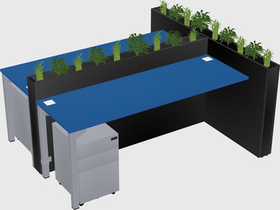 Rectangular shared desk