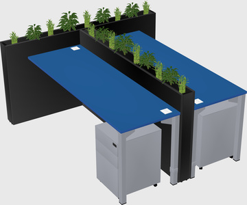 Rectangular shared desk