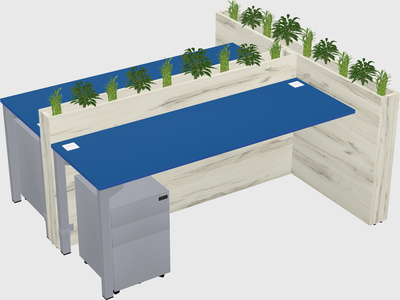 Rectangular shared desk