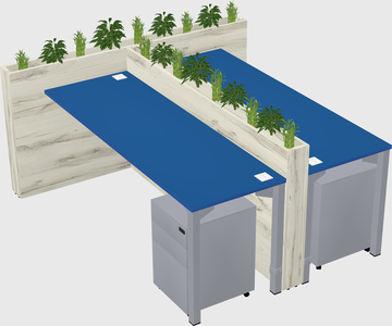 Rectangular shared desk