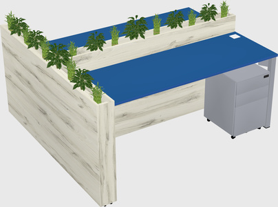 Rectangular shared desk