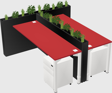 Rectangular shared desk