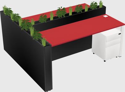Rectangular shared desk