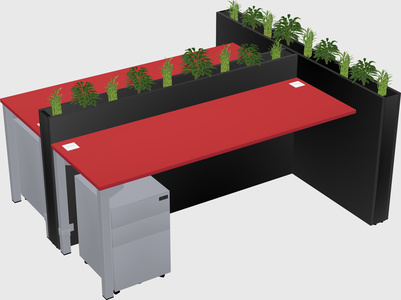Rectangular shared desk