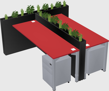 Rectangular shared desk