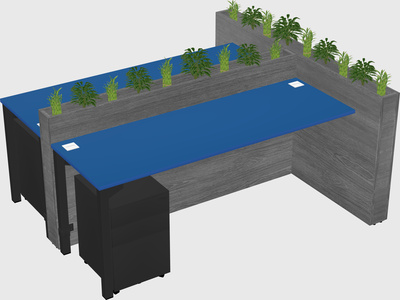 Rectangular shared desk