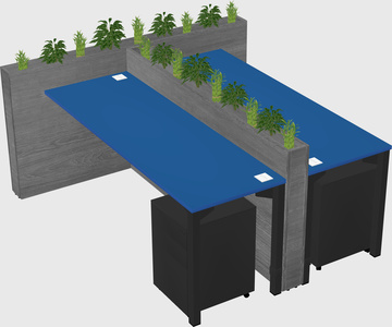 Rectangular shared desk