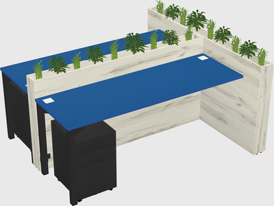 Rectangular shared desk