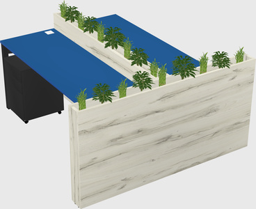 Rectangular shared desk