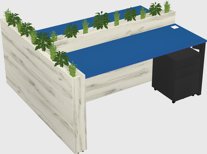 Rectangular shared desk
