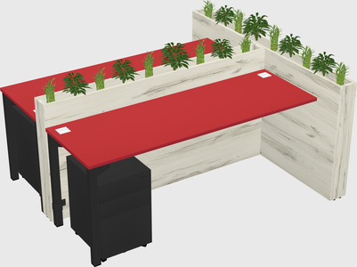 Rectangular shared desk
